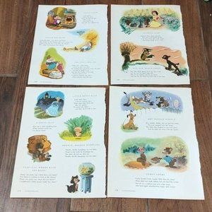 Disney vintage children's rhymes 1965 decor pictures nursery
